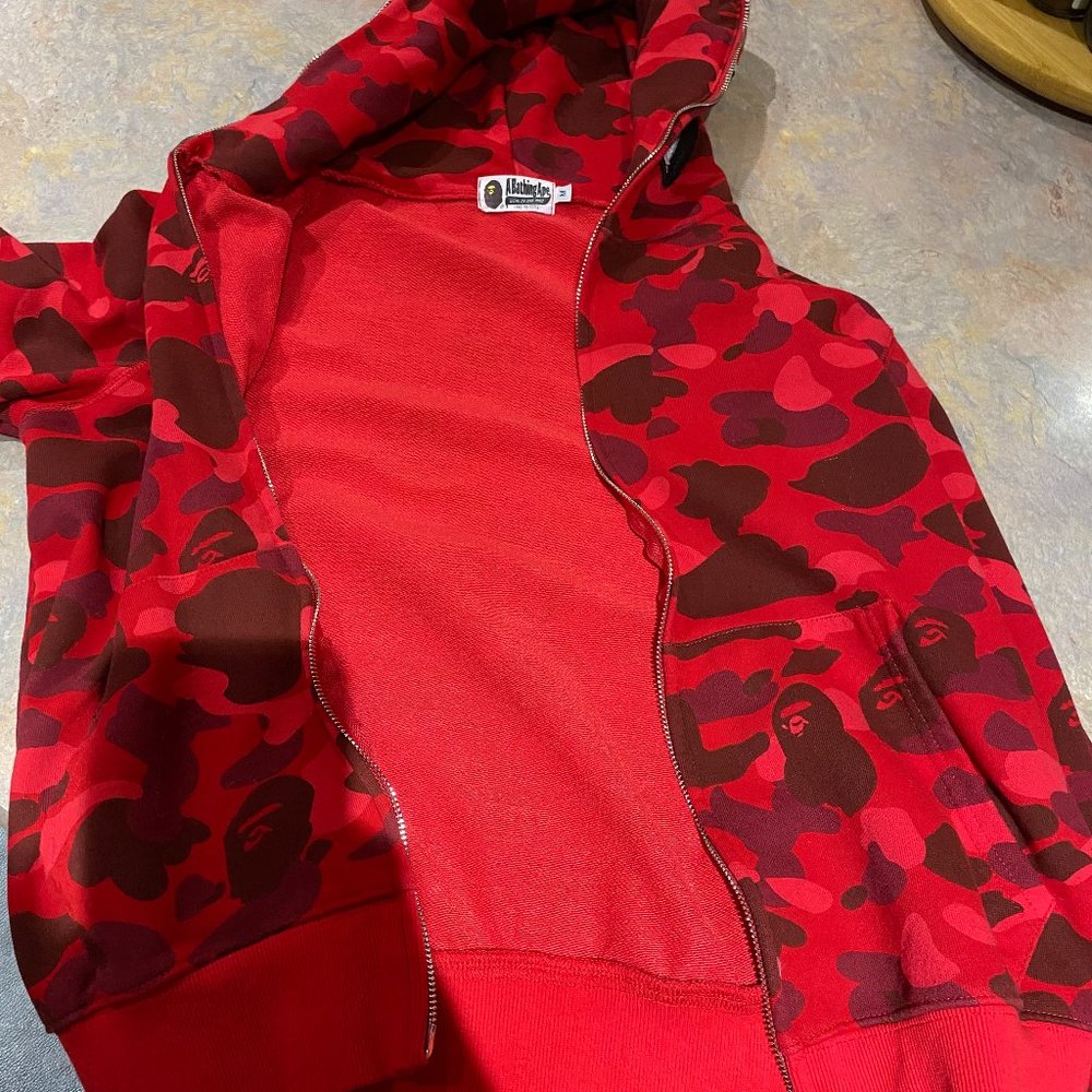 Bape hoodie red camo